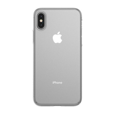 Przeźroczyste etui Incase Lift Case nałożone na iPhone Xs Max, ukazujące tylny panel urządzenia z widoczną wyspą aparatów oraz logo Apple na środku obudowy.