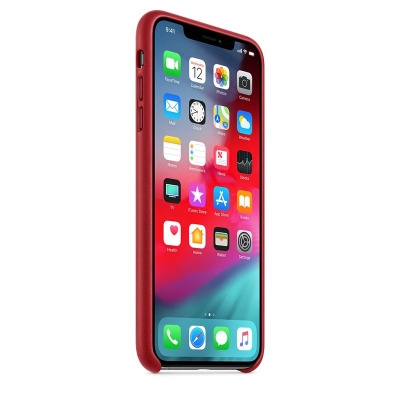 Etui do iPhone Xs Max Apple Leather Case - czerwone