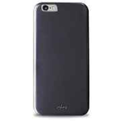 Granatowe etui PURO Vegan do iPhone 6/6s Plus, widok na tylną część obudowy z wycięciem na aparat oraz subtelnym logo producenta w dolnej części.