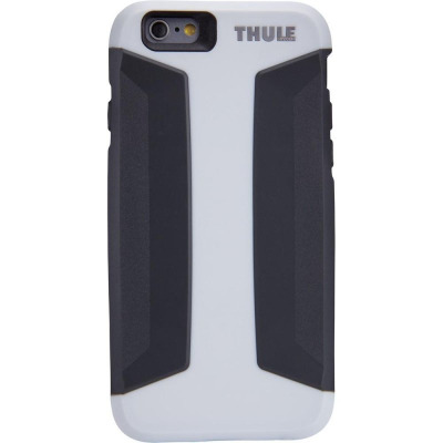 Białe etui Thule Atmos X3 do iPhone 6/6s Plus z czarnymi gumowymi wstawkami po bokach, widoczne wycięcie na aparat z lampą błyskową oraz logo Thule.