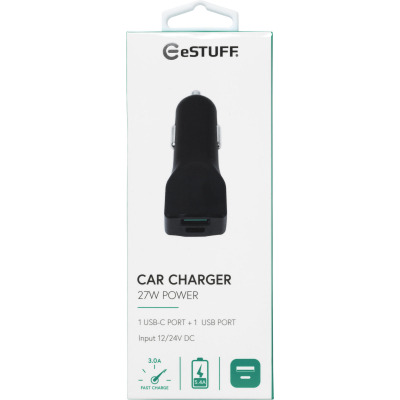 Ładowarka samochodowa eSTUFF USB-C czarna
