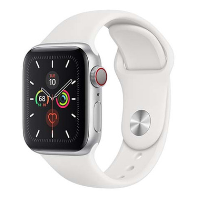 Apple Watch S5 40mm GPS + Cellular Srebrny z paskiem w kolorze białym