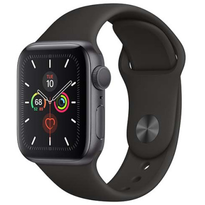 Apple Watch S5 40mm  Gwiezdna szarość z paskiem w kolorze czarnym