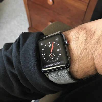Branzoletka do Apple Watch 1/2/3/4/5/6/SE 42mm/44mm Tech-Protect Nylon - ciemny oliwkowy