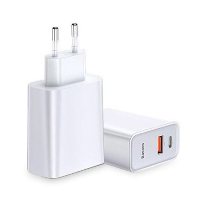 Ładowarka sieciowa BASEUS SPEED PPS QC3.0 + USB-C - biała 