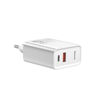 Ładowarka sieciowa BASEUS SPEED PPS QC3.0 + USB-C - biała 