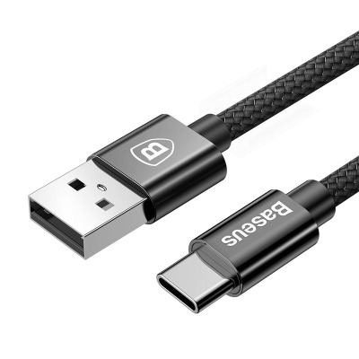 Ładowarka samochodowa 2 x USB, 3.4 A + kabel USB-C Baseus Small Screw - czarna