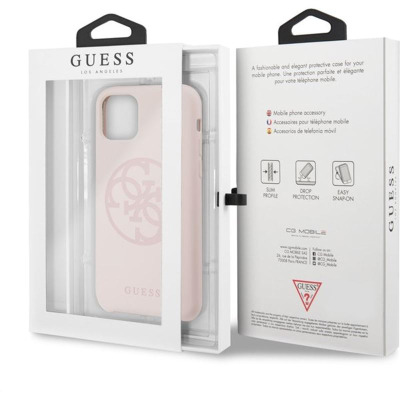 Etui do iPhone 11 Pro Guess Silicone 4G jasny różowy