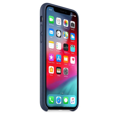 Etui do iPhone X/XS Apple skórzane w kolorze nocnego błękitu