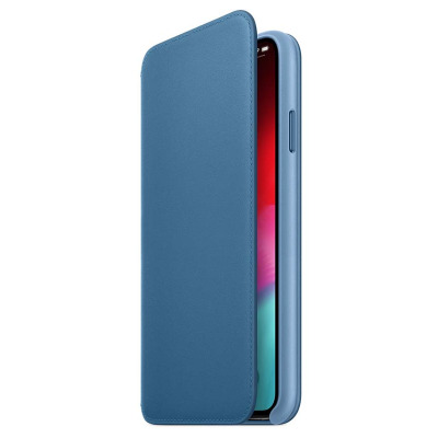 Etui do iPhone Xs Apple folio skórzane w kolorze szarego błękitu