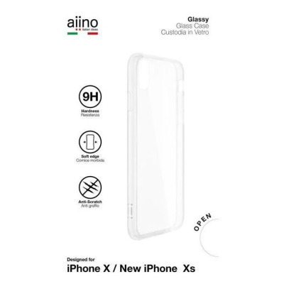 Etui do iPhone X/Xs Aiino Glassy ze szklanym tyłem przezroczyste