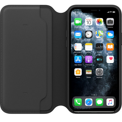 Skórzane etui folio do iPhone 11 Pro Max Apple - czarne