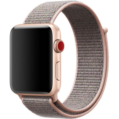 Pasek sportowy do Apple Watch 42/44 mm z plecionego nylonu w kolorze różowym 