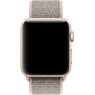 Pasek sportowy do Apple Watch 42/44 mm z plecionego nylonu w kolorze różowym 