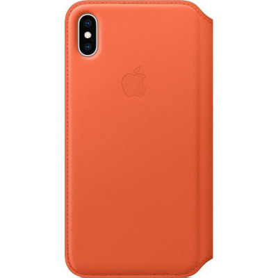 Etui do iPhone Xs Apple Leather Folio - oranż