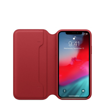 Etui do iPhone Xs Max Apple Leather Folio - czerwone
