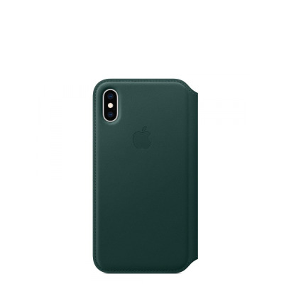 Etui do iPhone Xs Apple Leather Folio - leśna zieleń