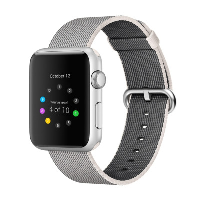 Pasek do Apple Watch 38/40mm z plecionego nylonu Apple - perłowy