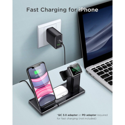 Ładowarka Indukcyjna ESR 3IN1 Wireless - czarna 