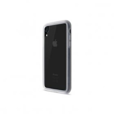 Przezroczyste etui Artwizz TPU do iPhone Xr, widok z tyłu na wyspę aparatów oraz logo Apple na czarnej obudowie telefonu w miękkim, ochronnym pokrowcu.