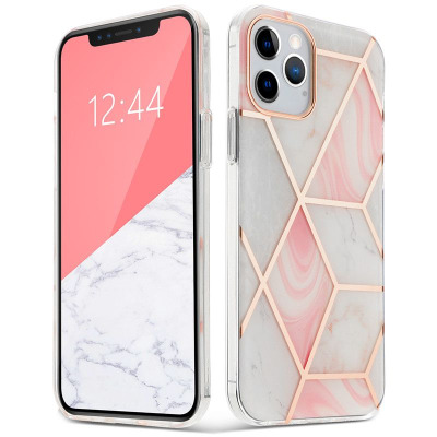 Etui do iPhone 12/12 PRO Tech-Protect Marble różowe 