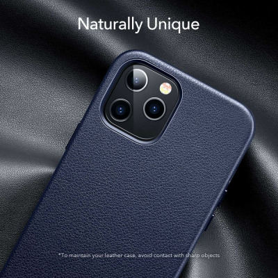 Etui do iPhone 12/12 Pro ESR Metro Leather - niebieskie
