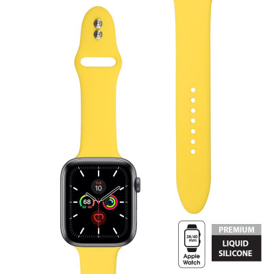 Pasek do Apple Watch 38/40/41 mm Crong Liquid Band - żółty