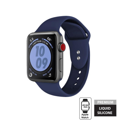 Pasek do Apple Watch 44/45/49 mm Crong Liquid Band - granatowy