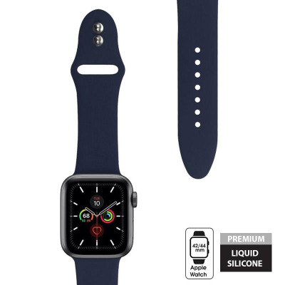 Pasek do Apple Watch 44/45/49 mm Crong Liquid Band - granatowy