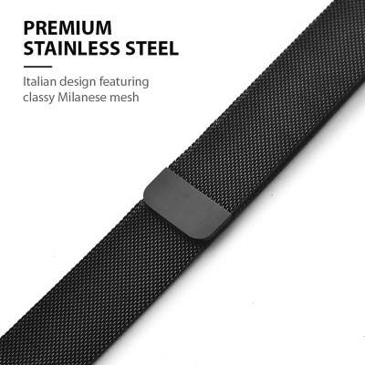 Pasek ze stali nierdzewnej do Apple Watch 44/45/49 mm Crong Milano Steel - czarny