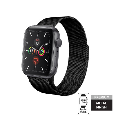 Pasek ze stali nierdzewnej do Apple Watch 44/45/49 mm Crong Milano Steel - czarny