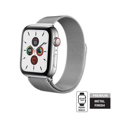 Pasek ze stali nierdzewnej do Apple Watch 44/45/49 mm Crong Milano Steel - srebrny