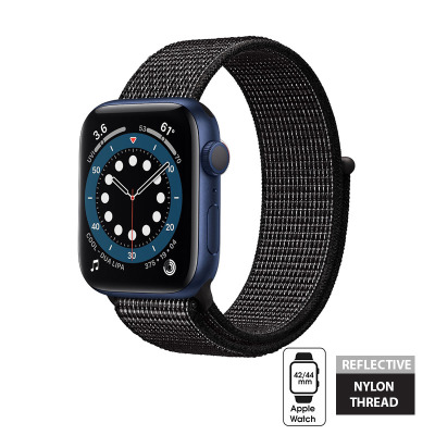 Pasek sportowy do Apple Watch 44/45/49 mm Crong Reflex Band - czarny