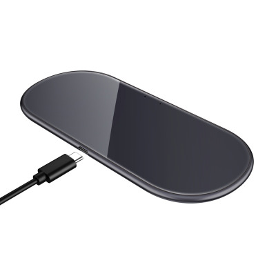 Ładowarka Indukcyjna Crong Dual Charger 2x15W shadow - czarna 