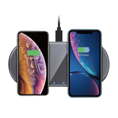 Ładowarka Indukcyjna Crong Dual Charger 2x15W shadow - czarna 
