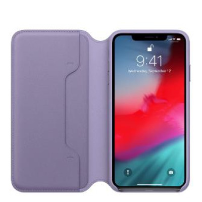 Etui do iPhone XS MAX Apple Leather Folio - liliowe
