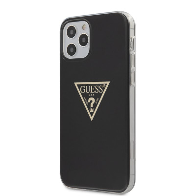 Etui do iPhone 12/12 Pro Guess Metallic Triange - czarne