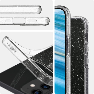 Etui do iPhone 12 mini Spigen Liquid Crystal Glitter - przezroczyste 