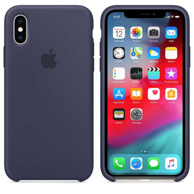 Etui do iPhone X/Xs Apple Silicone - nocny błękit