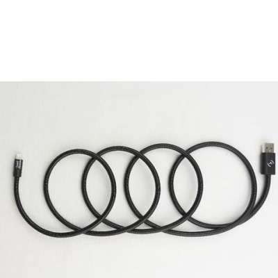 Przewód Lightning do iPhone/iPad Fuse Chicken Titan stalowy 1,5m - czarny