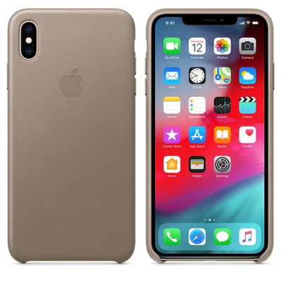 Etui do iPhone Xs Max Apple Leather Case - jasnobeżowe