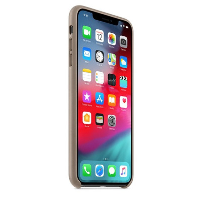Etui do iPhone Xs Max Apple Leather Case - jasnobeżowe