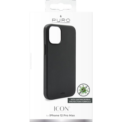 Etui iPhone 12 Pro Max z ochroną antybakteryjną PURO ICON - czarne