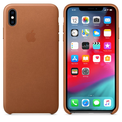 Etui do iPhone Xs Max Apple Leather Case - naturalny brąz