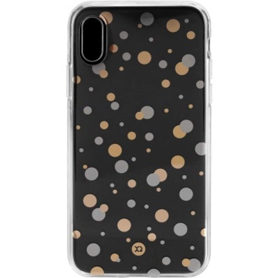 Etui do iPhone X/XS XQISIT Flex Shell kropki- przezroczyste