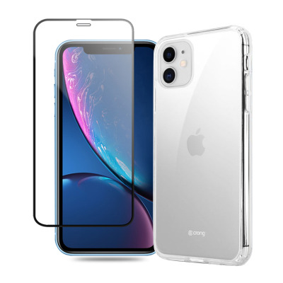 Etui do iPhone 11 Crong Crystal przezroczyste + szkło 9H 