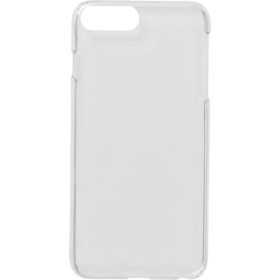 Przezroczyste etui eSTUFF Impact Clear do iPhone 7 Plus oraz 8 Plus z wycięciem na aparat, ukazujące smukłą konstrukcję ochronną na jasnym tle.