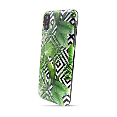 Etui do iPhone X/XS Puro lam Tropical Leaves - zielone