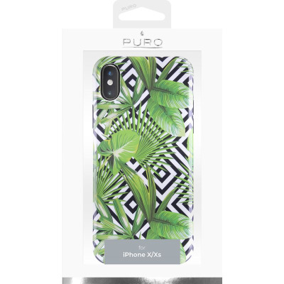 Etui do iPhone X/XS Puro lam Tropical Leaves - zielone