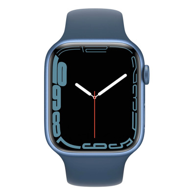 Apple Watch S7 45mm GPS w kolorze niebieskim - pasek sportowy w kolorze błękitnej toni 
